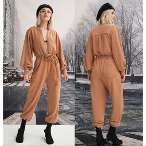 For Love And Lemons Womens Size XL The‎ Yuna Jumpsuit Romper Brown